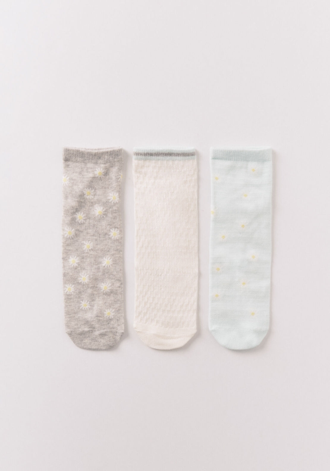 Pack 3 Short Floral Print Socks - Multicolour