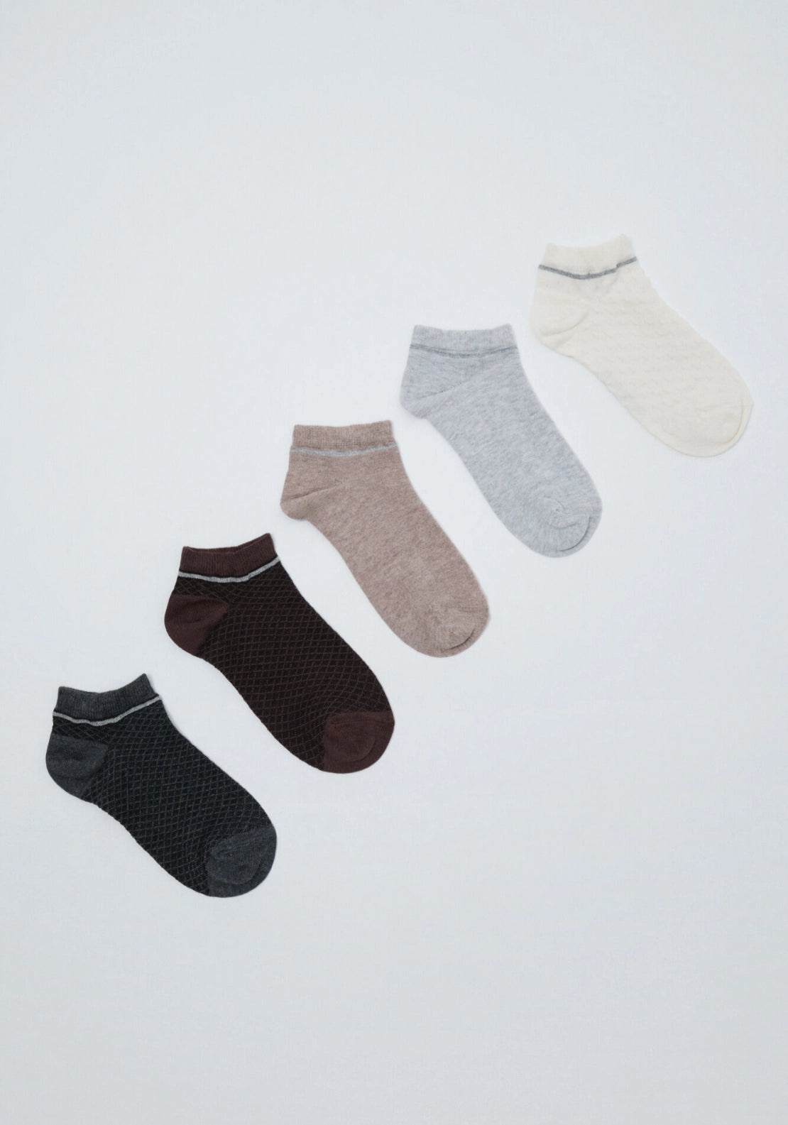 5 Pack Lurex Ankle Socks - Green