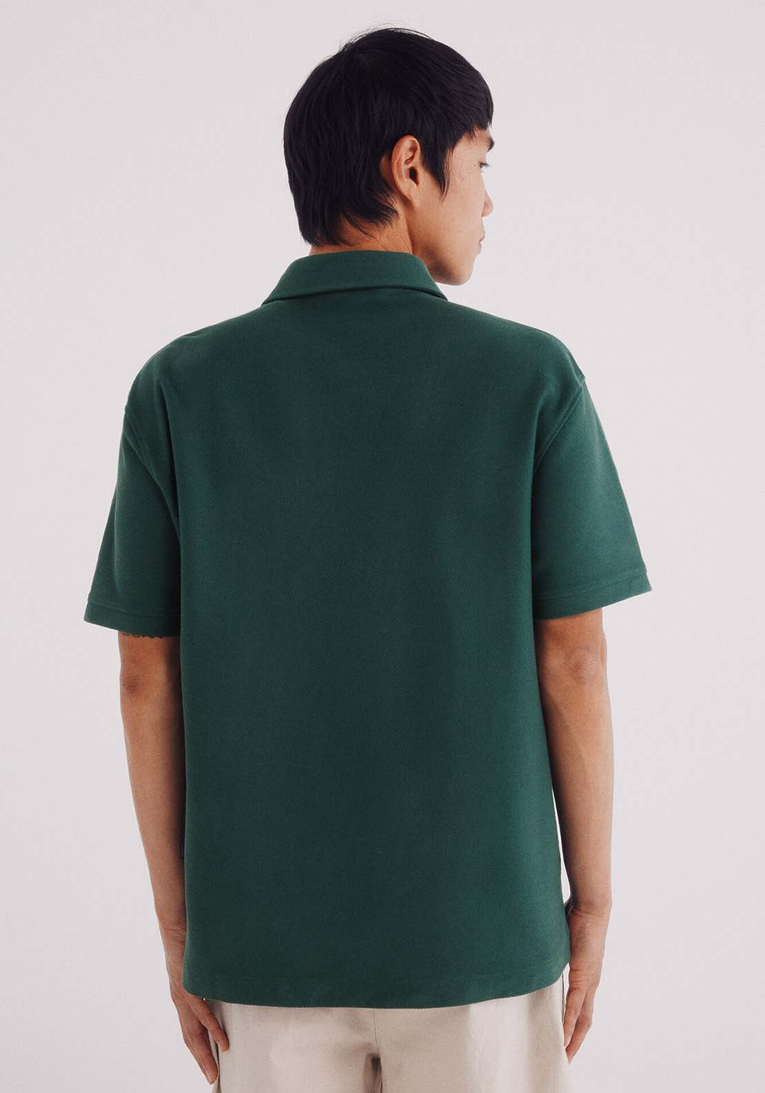 Regular Fit Twill Structured Polo Shirt - Green