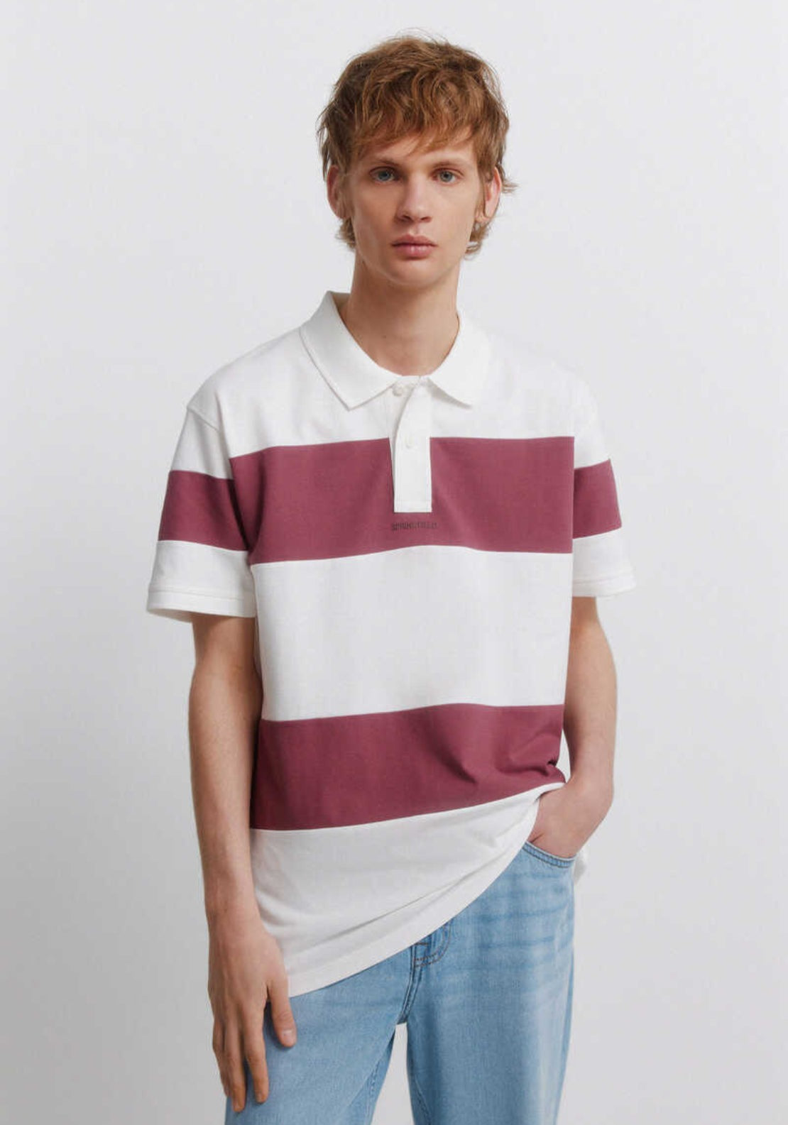 Colour Block Polo Shirt - White