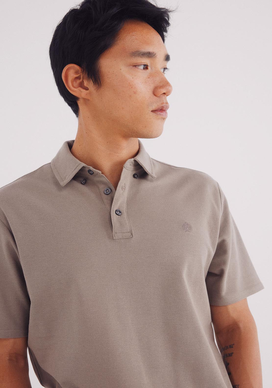 Springfield Polo Piqué Look Slim Fit Dress - Sand 3 Shaws Department Stores