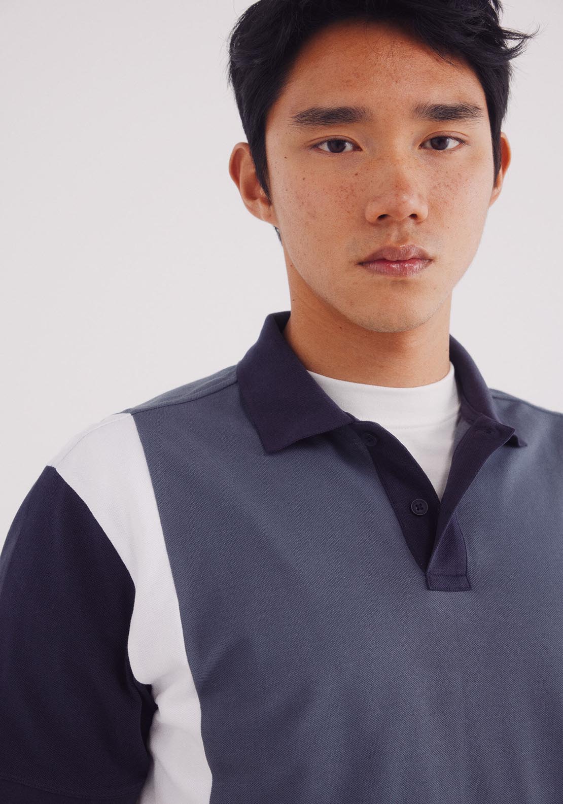 Springfield Regular Fit Vertical Striped Piqué Polo - Blue 3 Shaws Department Stores