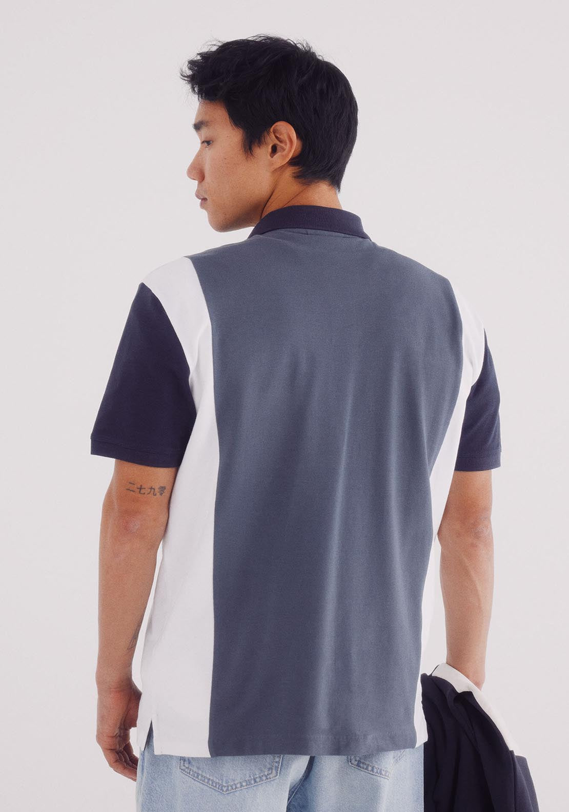 Springfield Regular Fit Vertical Striped Piqué Polo - Blue 2 Shaws Department Stores