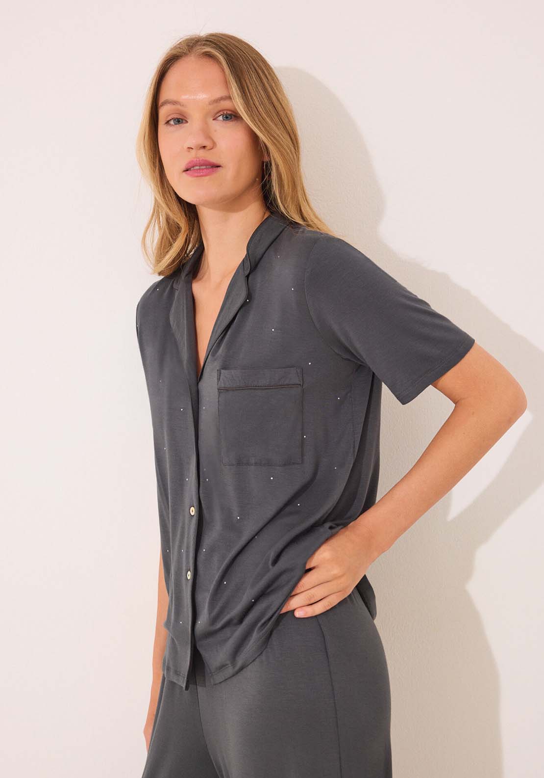 Short Sleeves Masculine Pyjama - Grey