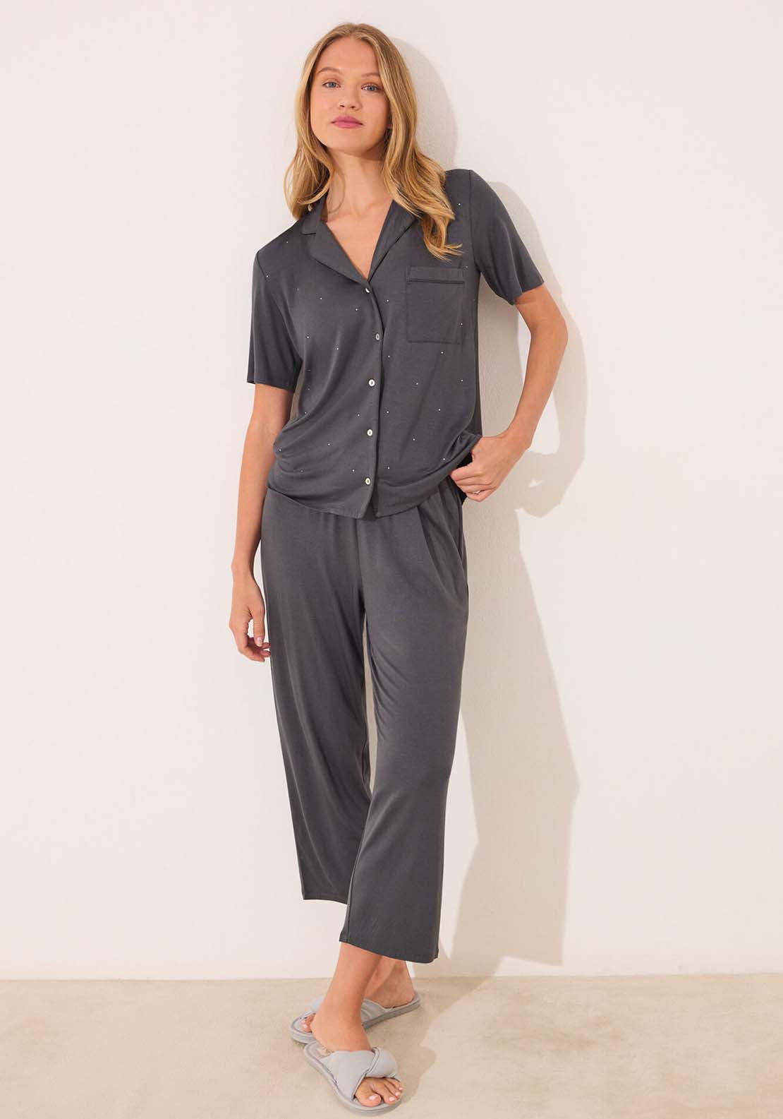 Short Sleeves Masculine Pyjama - Grey