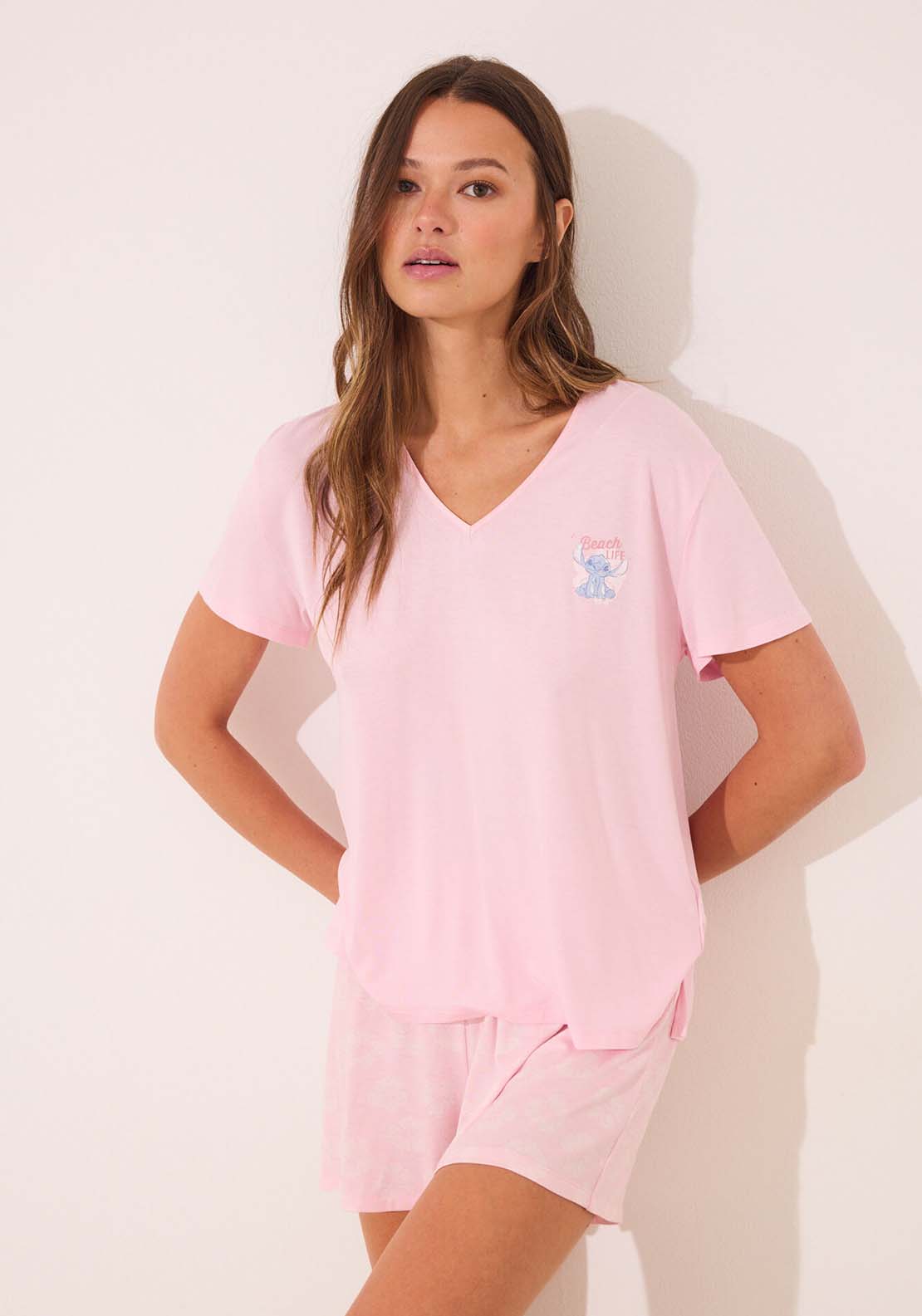 Short Sleeves Short Pant Pyjama - Pink