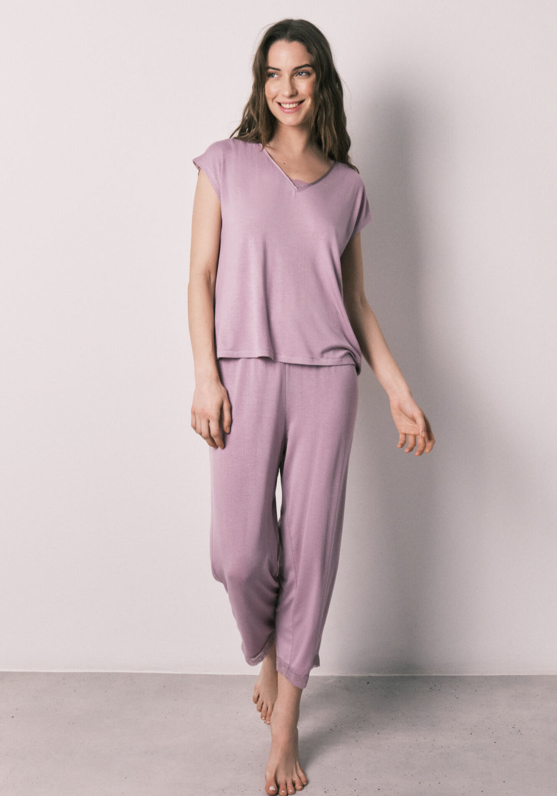 Viscose Soft Touch Capri Pyjamas - Pink