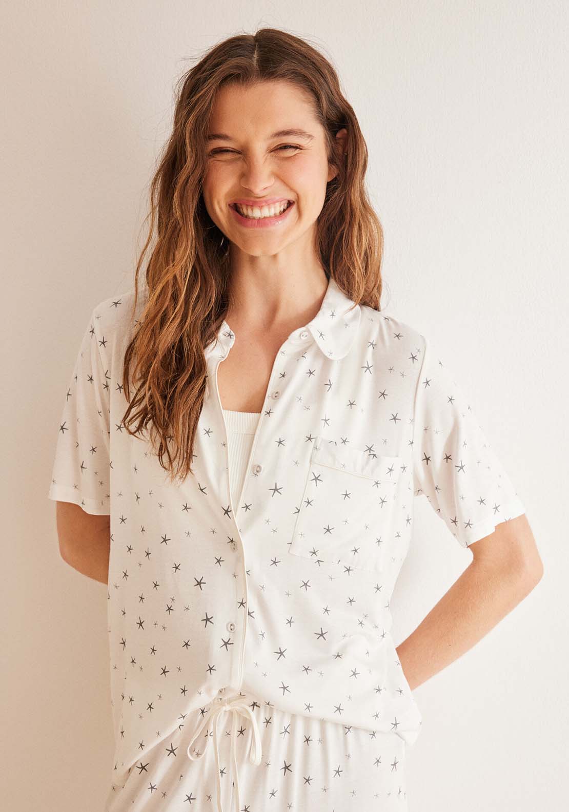 Womens Secret Ivory Capri classic pyjama - White 3 Shaws Department Stores