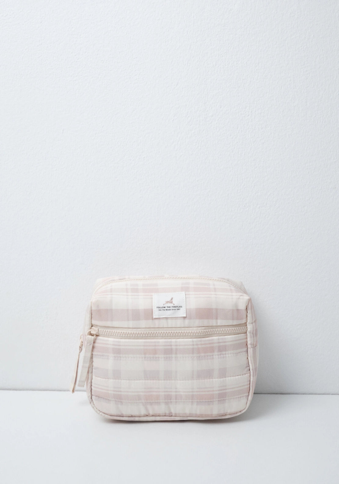 Plaid Print Medium Vanity Case - White