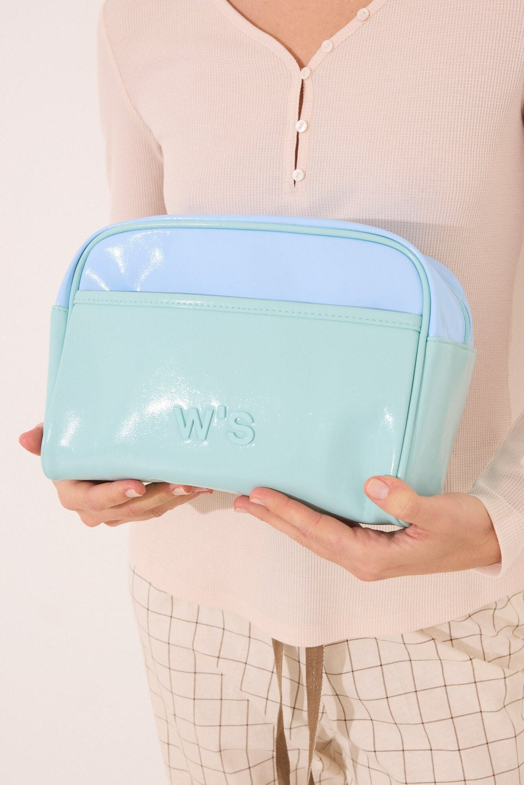 Womensecret Large blue and green vanity case leather toiletry bag - Multicoloured 1 Shaws Department Stores