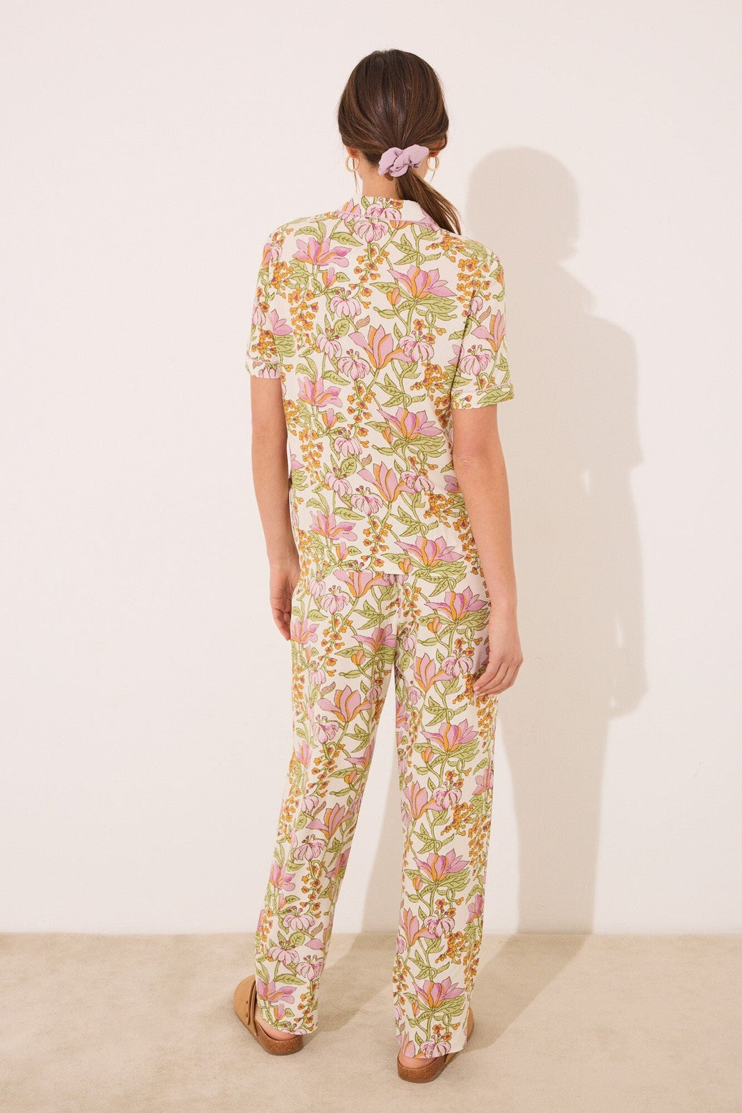 Womensecret Viscose classic pyjamas with floral print - White 4 Shaws Department Stores