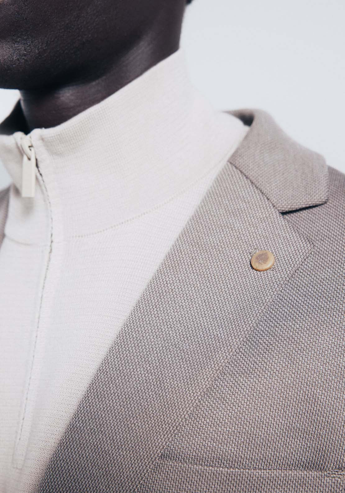 Birdseye Blazer - Beige