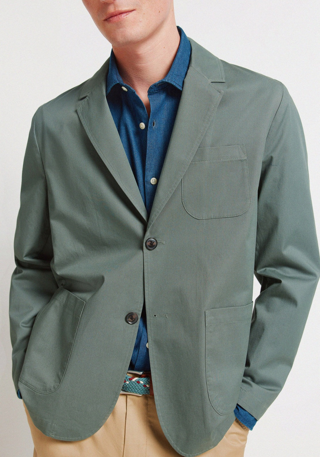 100% Cotton Blazer - Green
