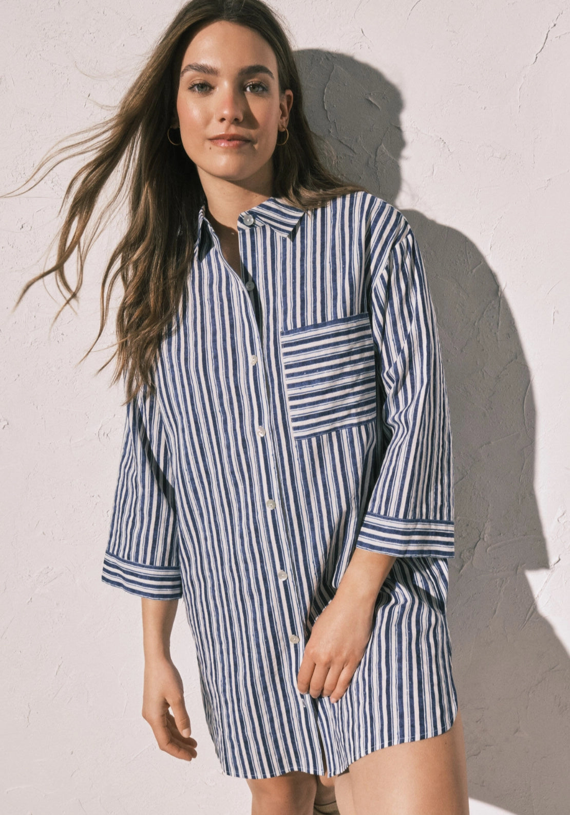 Striped Short PJ Cami - Blue