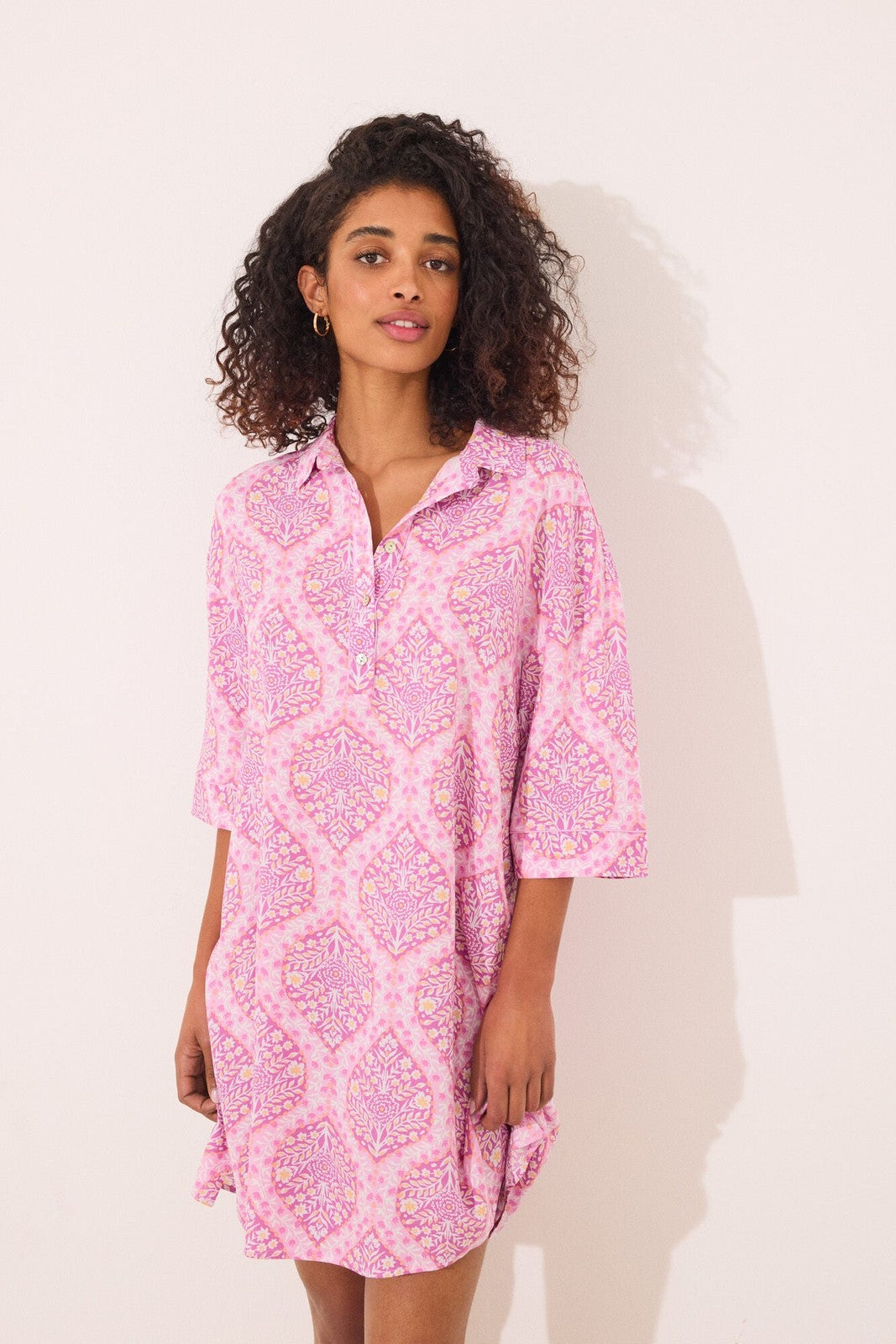 Womensecret Viscose camisole with allover boho print - Pink 3 Shaws Department Stores