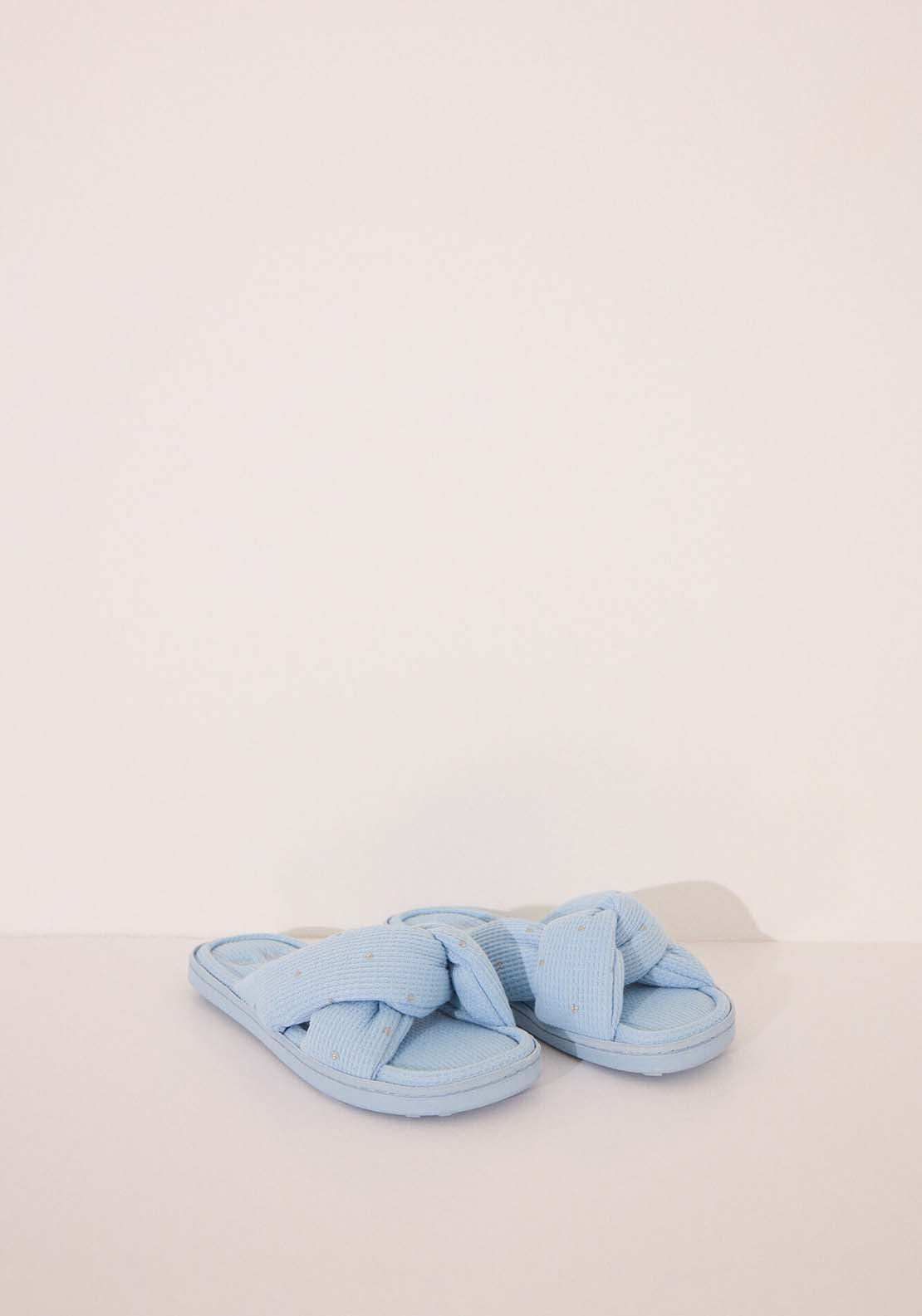 Open Shower Slippers - Blue