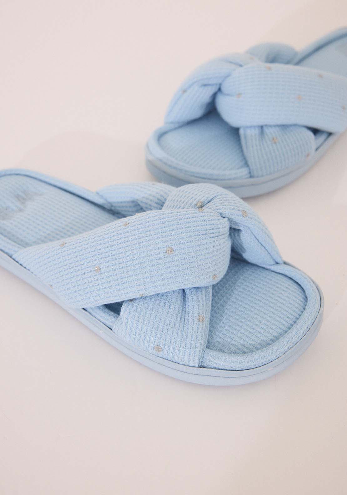 Open Shower Slippers - Blue