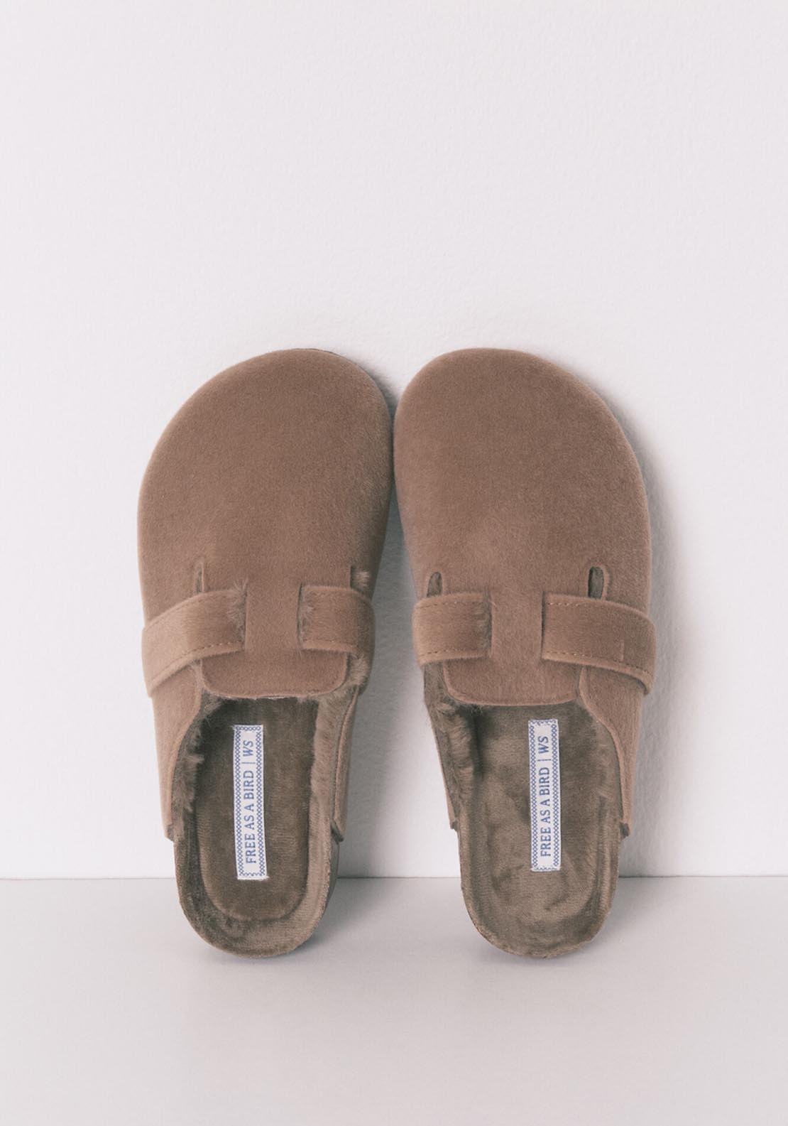 Suede Texture Slippers - Brown