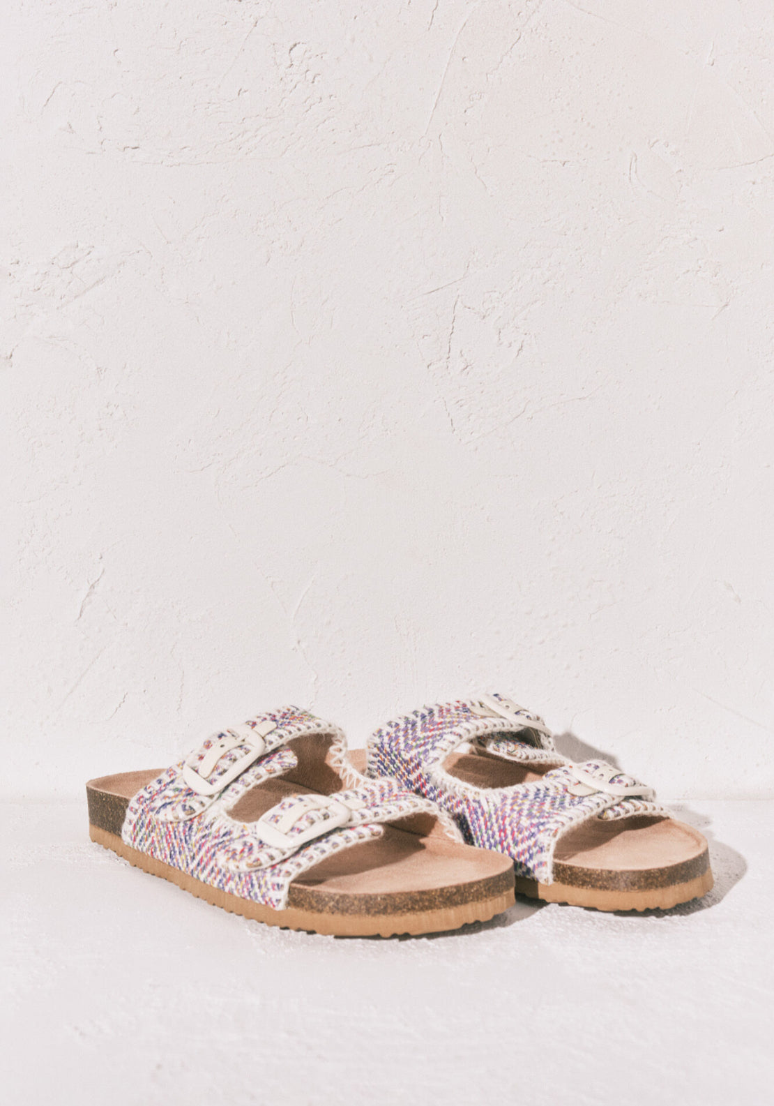 Topstitched Strap Sandal - Multicolour