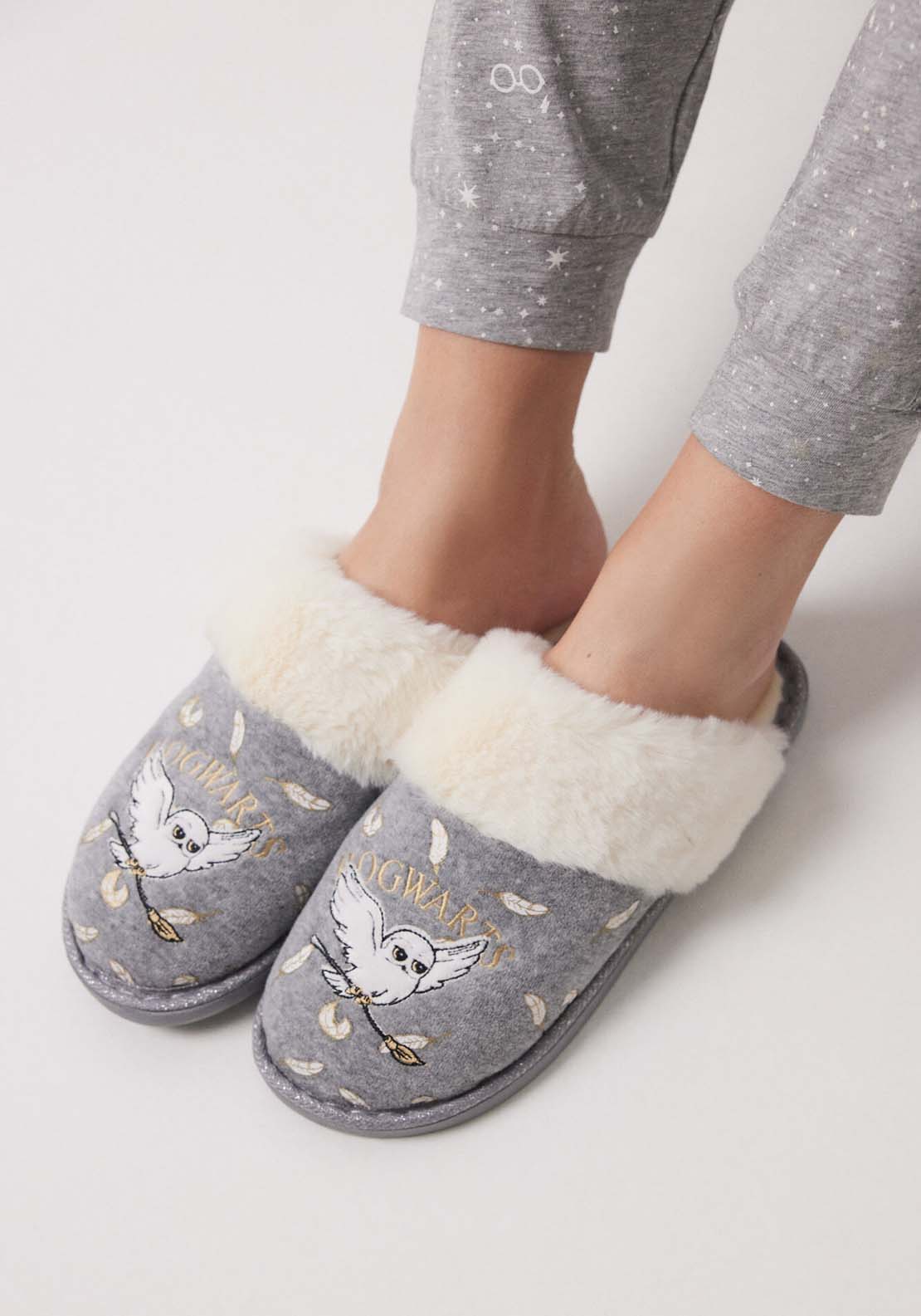 Womens Secret Hogwarts grey slippers - Grey 1 Shaws Department Stores