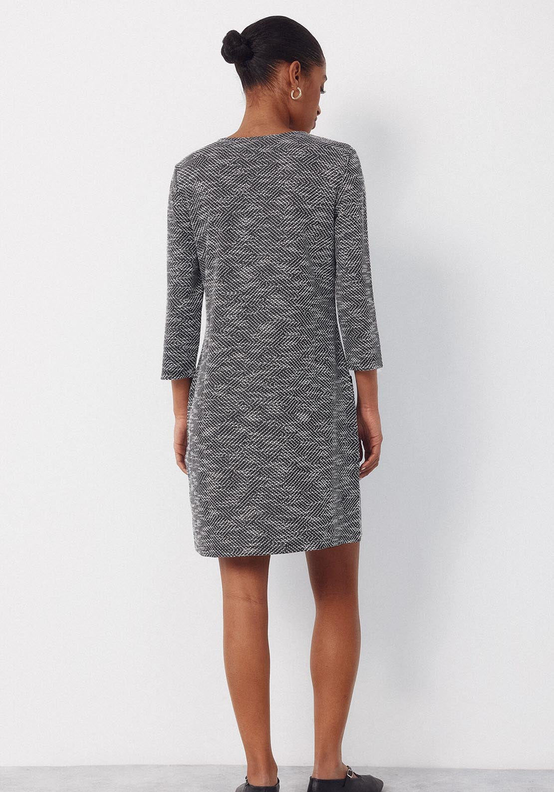 Short Tweed Dress - Burgundy