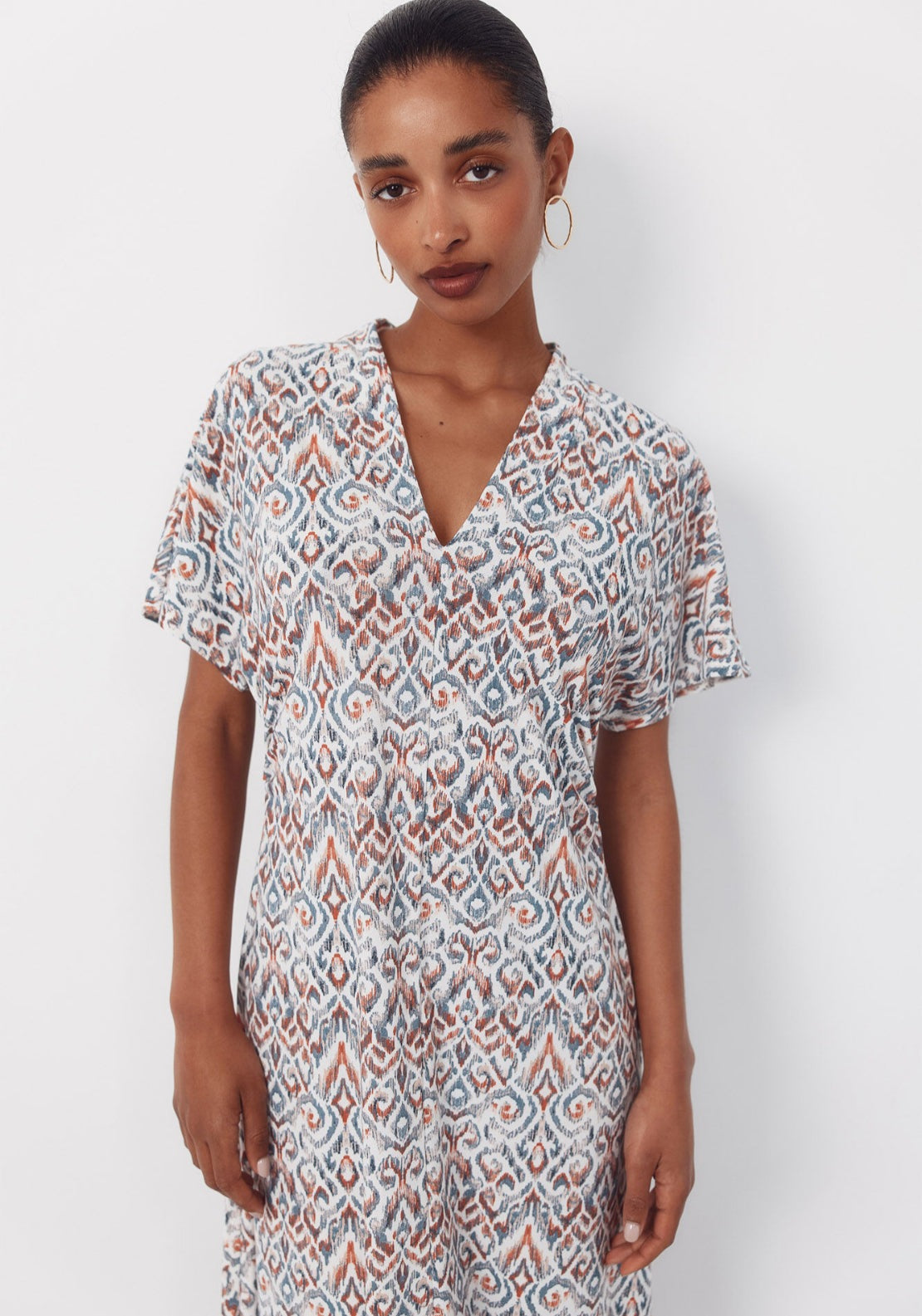 Cortefiel Printed Jersey Dress - Multicoloured 4 Shaws Department Stores