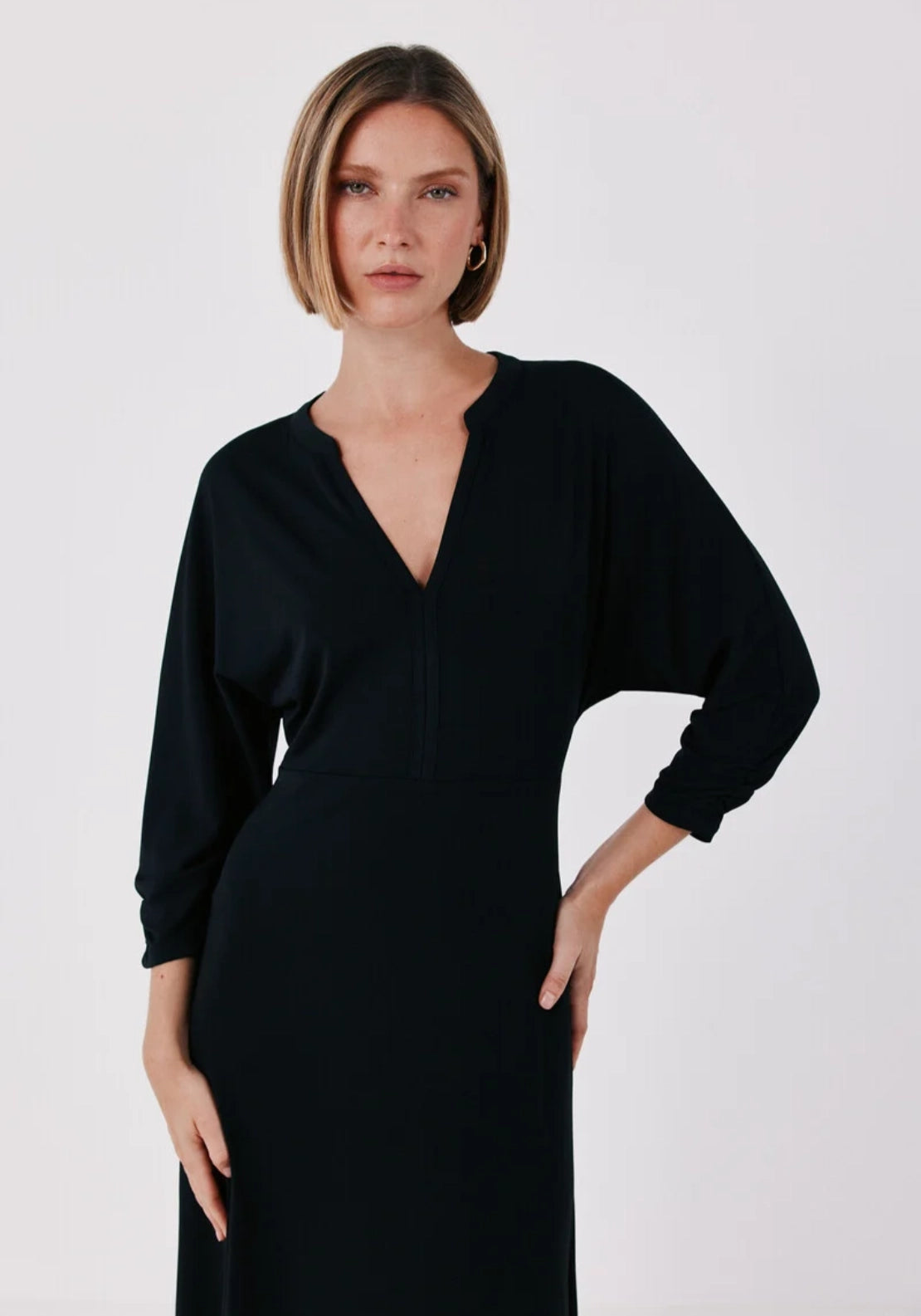 Fluid Stretch Dress - Black