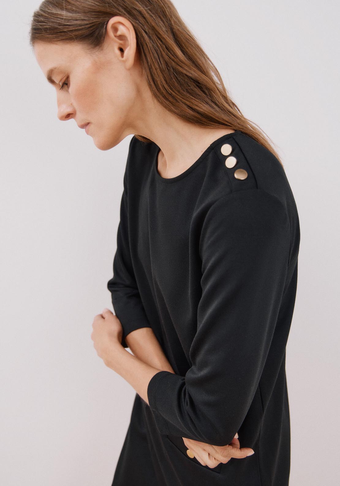 Cortefiel Short Stretch Dress - Black 5 Shaws Department Stores
