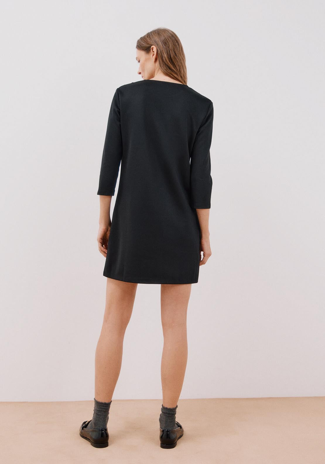 Cortefiel Short Stretch Dress - Black 2 Shaws Department Stores