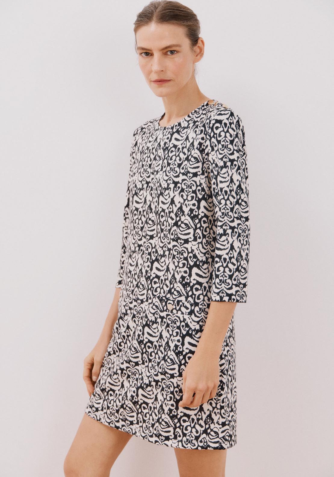 Cortefiel Short Stretch Dress - Multicolor 3 Shaws Department Stores