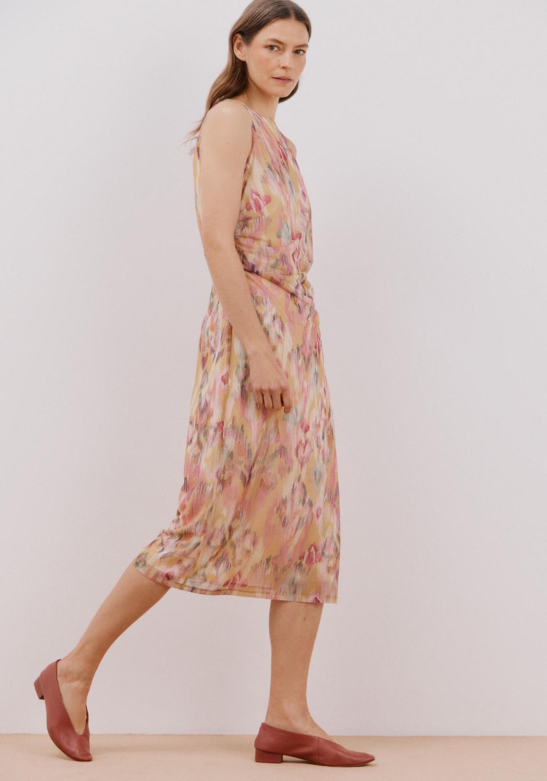 Cortefiel Printed Draped Dress - Multicoloured 3 Shaws Department Stores