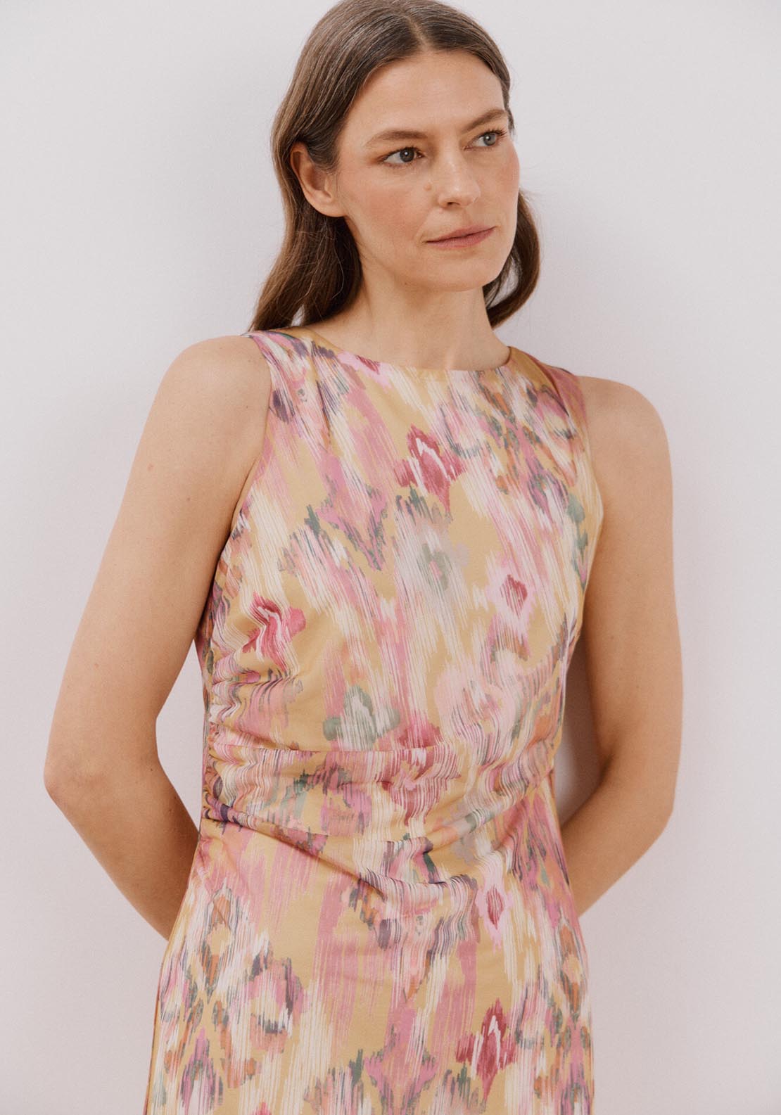 Cortefiel Printed Draped Dress - Multicoloured 4 Shaws Department Stores