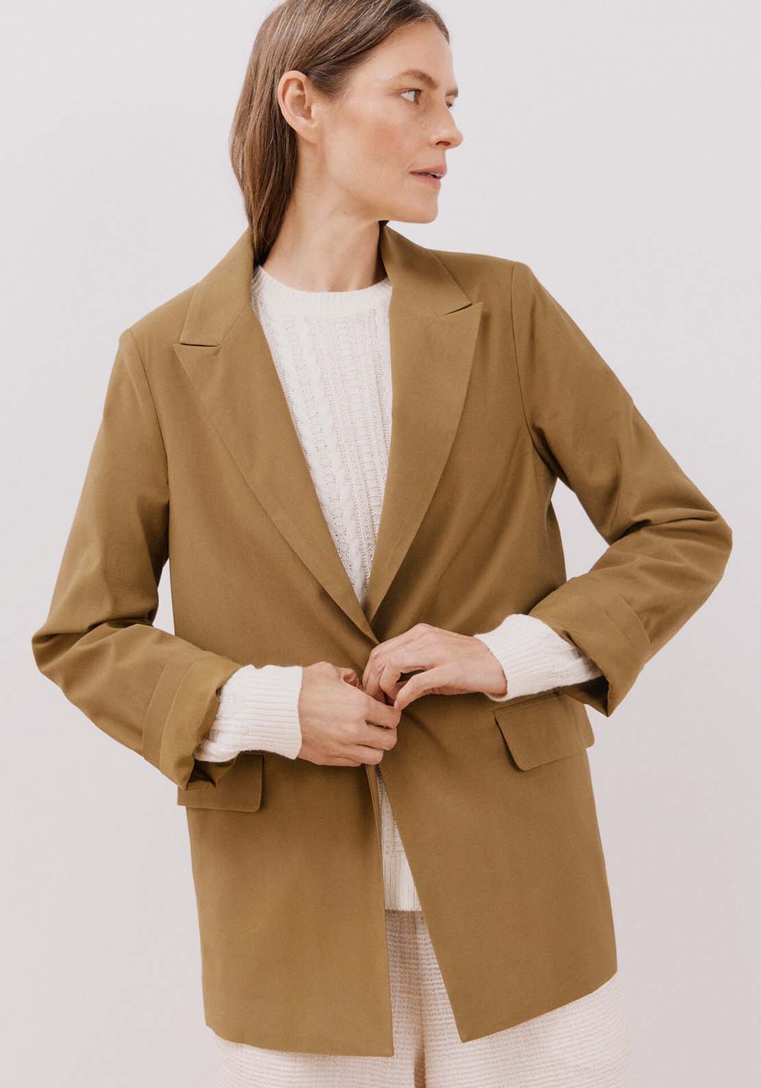 Cortefiel Light blazer - Light Khaki 2 Shaws Department Stores