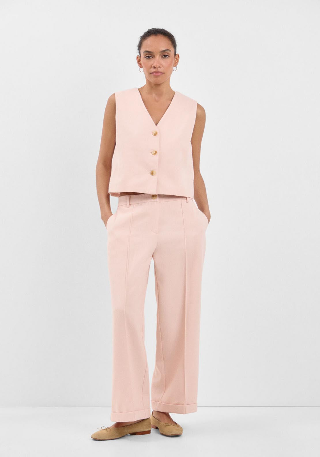 Cortefiel Dress Vest - Pink 3 Shaws Department Stores