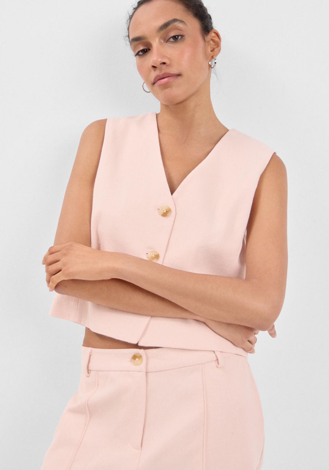 Cortefiel Dress Vest - Pink 2 Shaws Department Stores