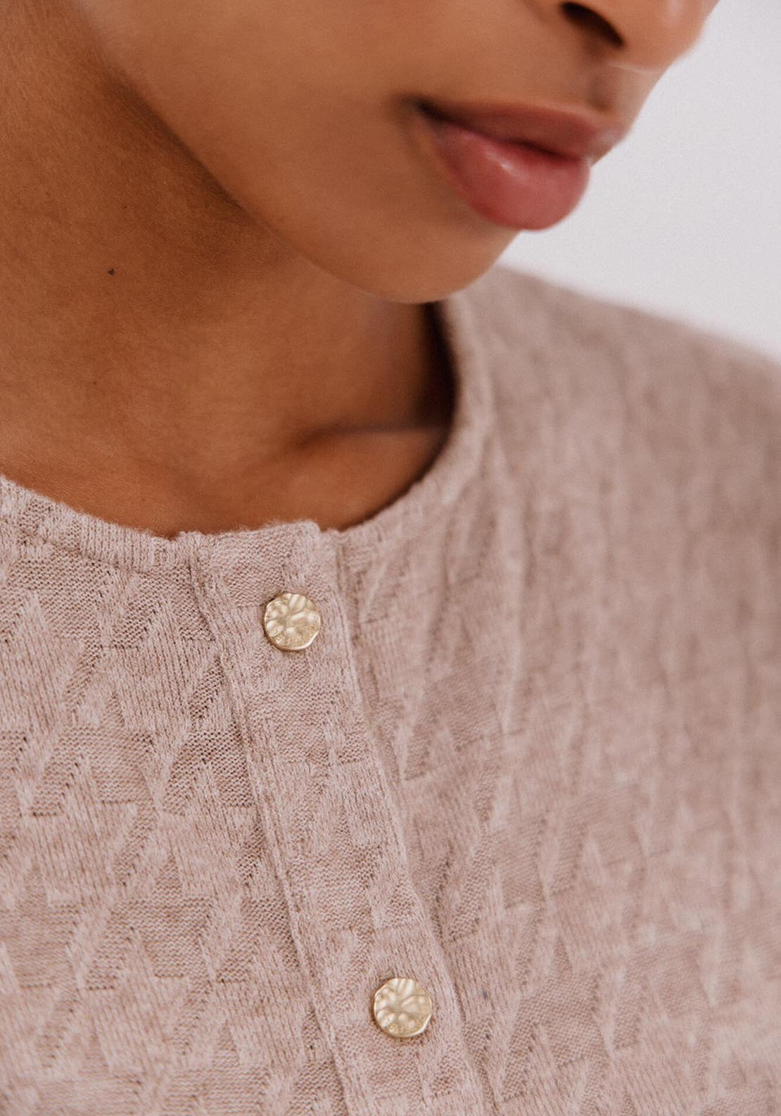 Houndstooth Jacket - Cream