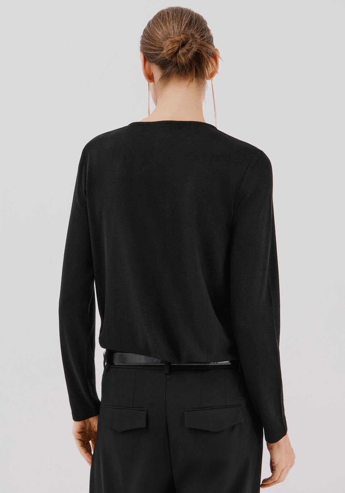 Rhinestone Detail T-Shirt - Black