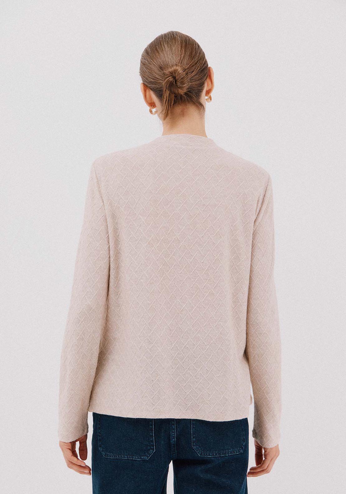 Rhombus Structure Top - Beige