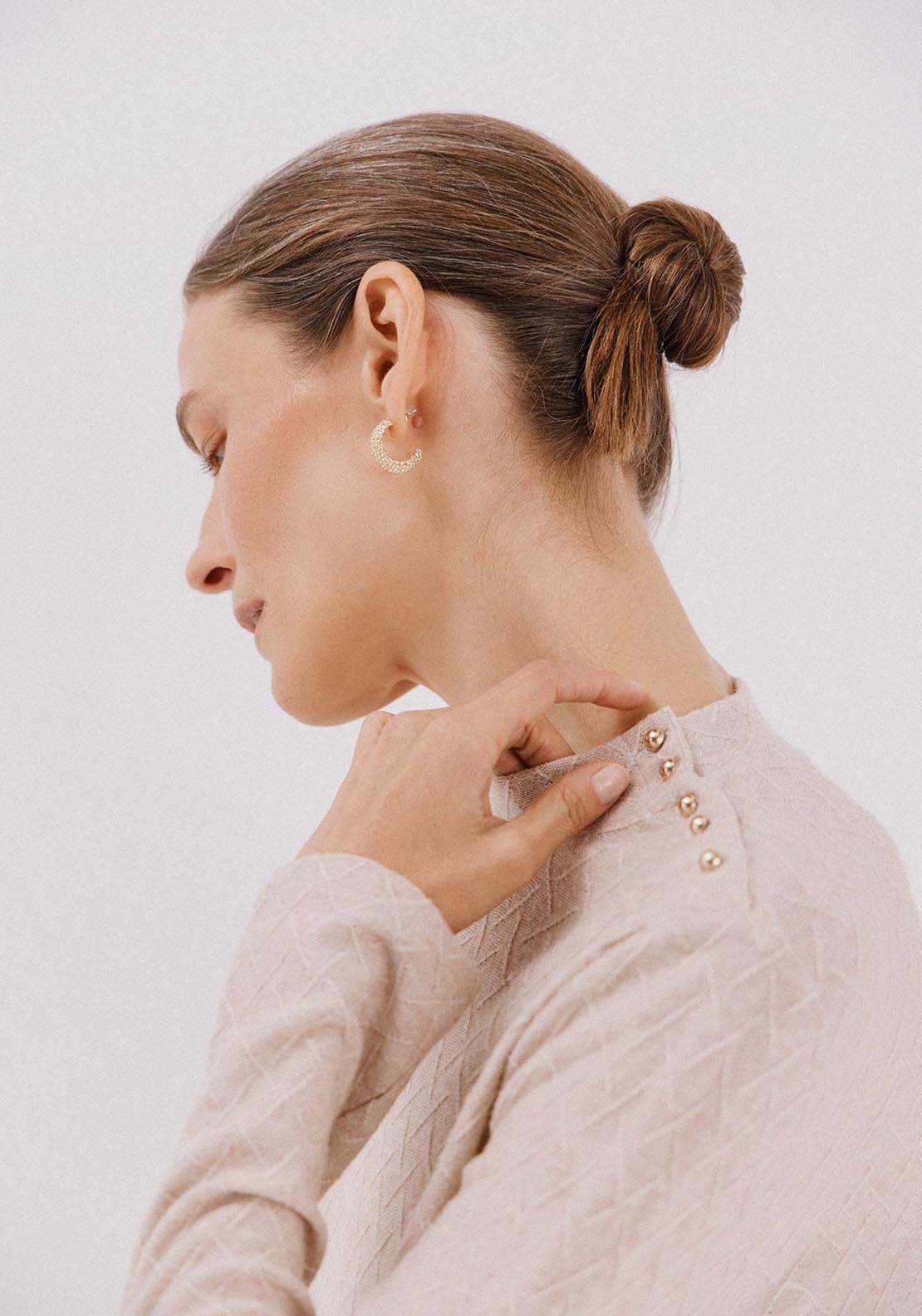 Rhombus Structure Top - Beige