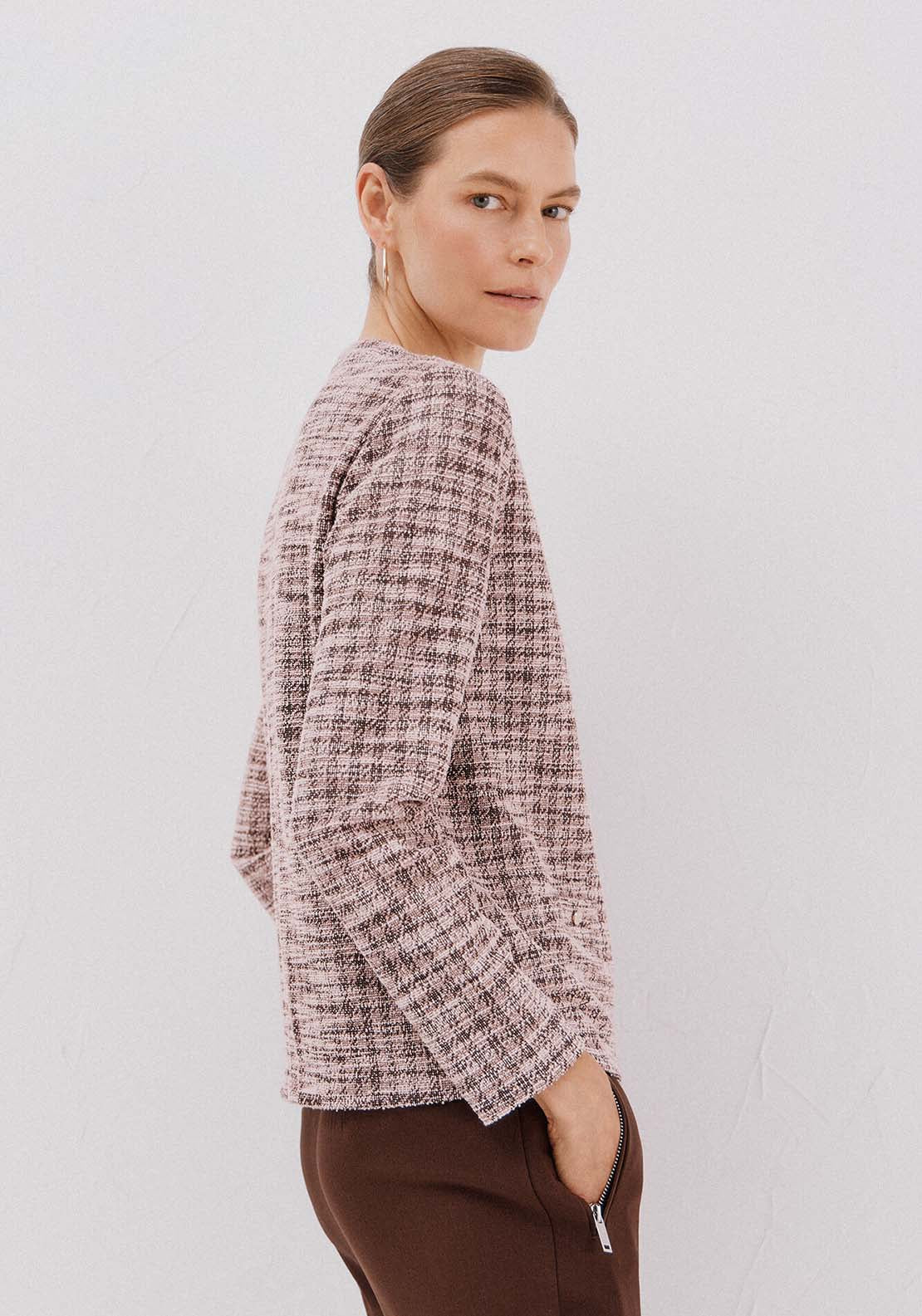 Tweed Cardigan - Brown
