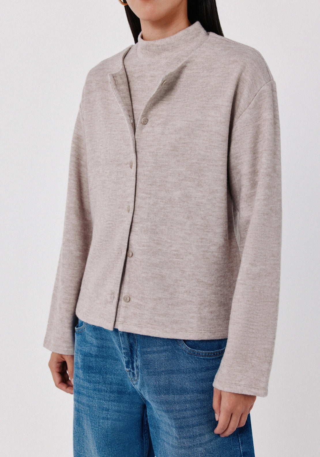 Cropped Knit Bolero - Beige
