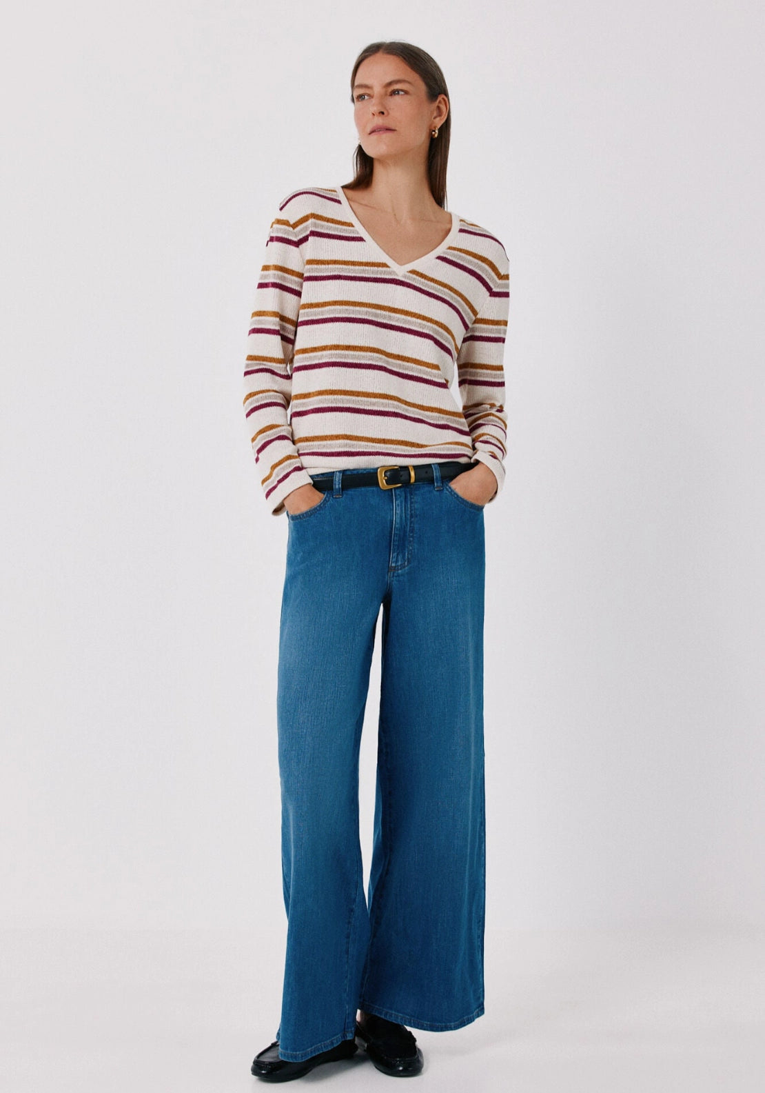 Soft Chenille V Neck Top - Multicoloured