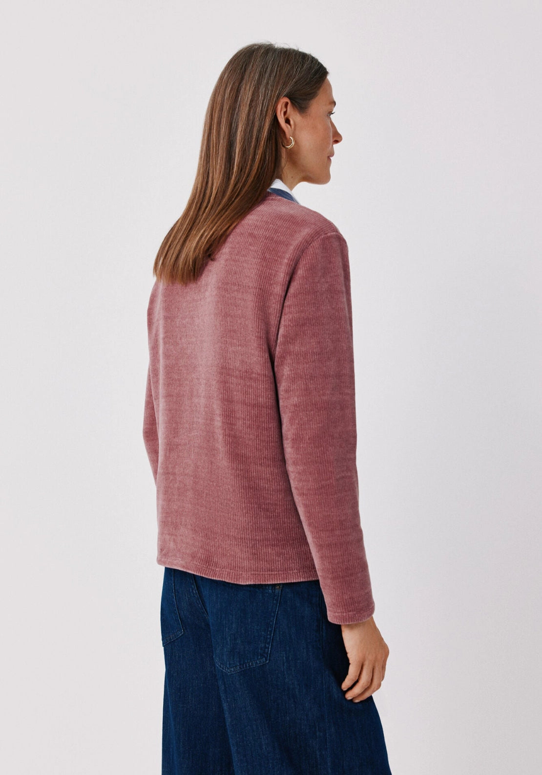 Soft Chenille Crew Neck Top - Wine