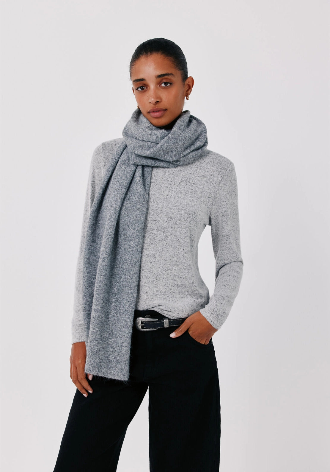 Cortefiel Box Fit Sweater - Medium Grey 1 Shaws Department Stores