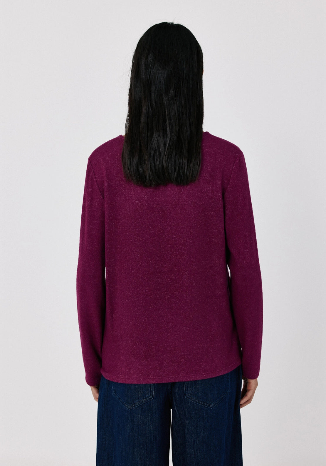 Warm V-Neck Sweater - Wine