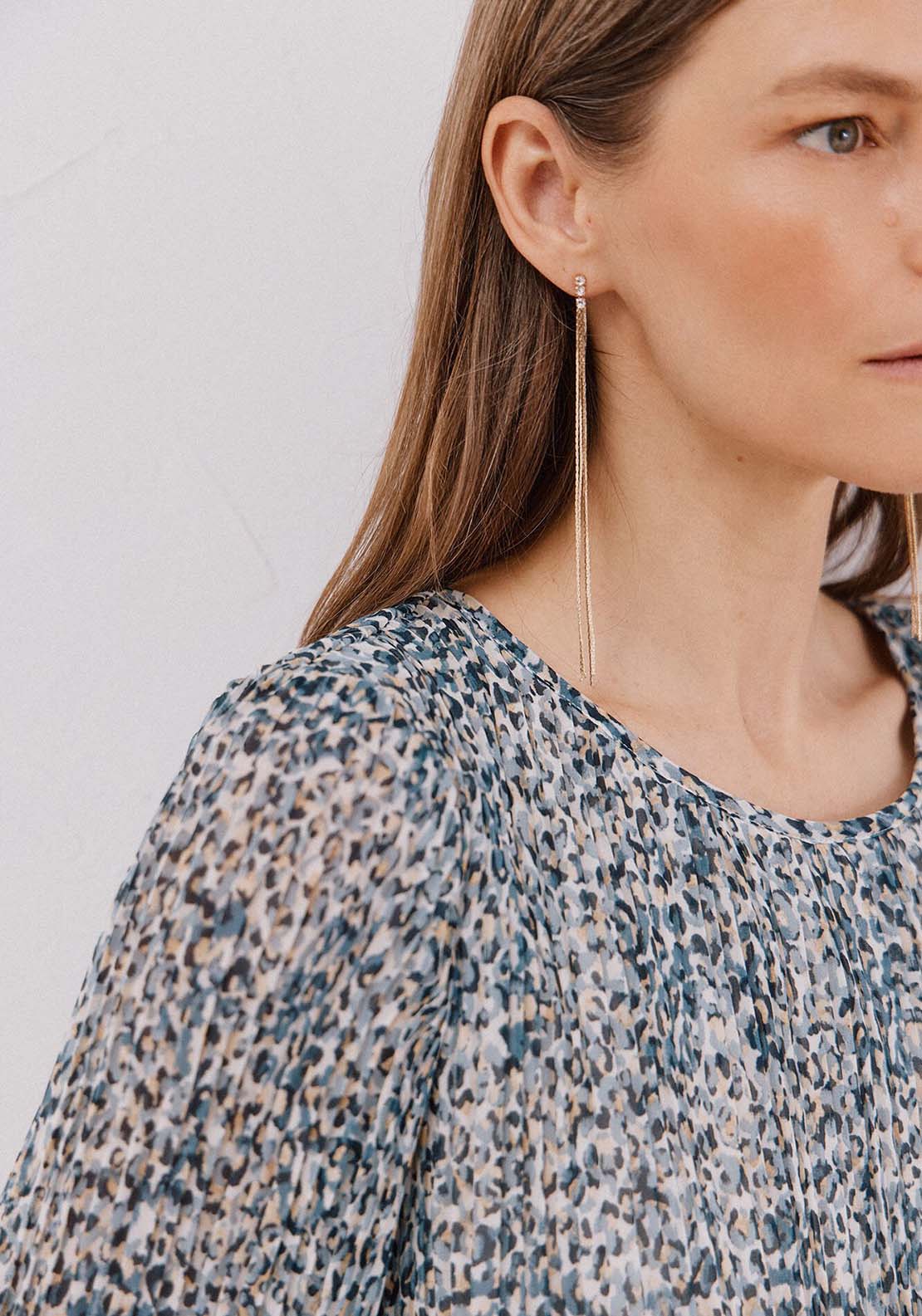 Pleated Blouse - Blue