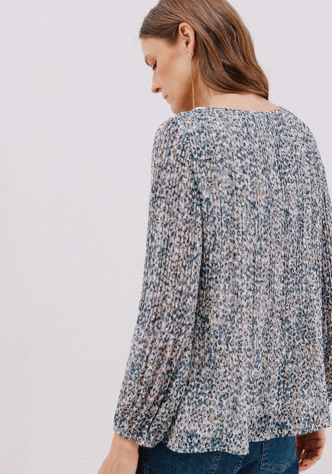 Pleated Blouse - Blue