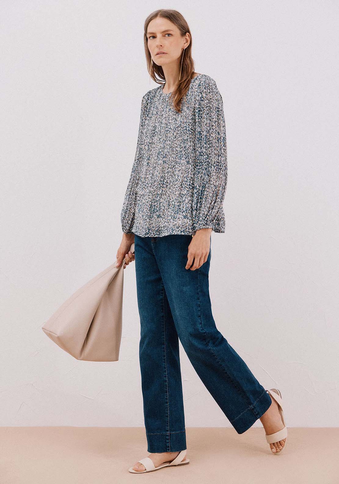 Pleated Blouse - Blue