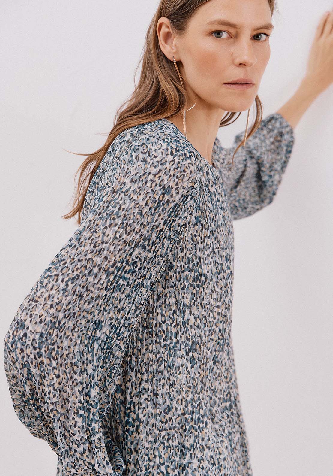 Pleated Blouse - Blue