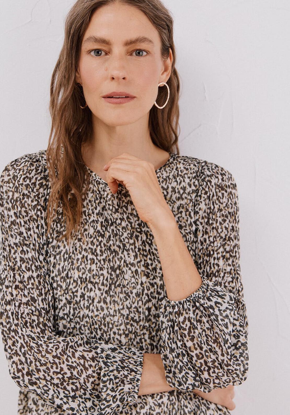 Pleated Blouse - White